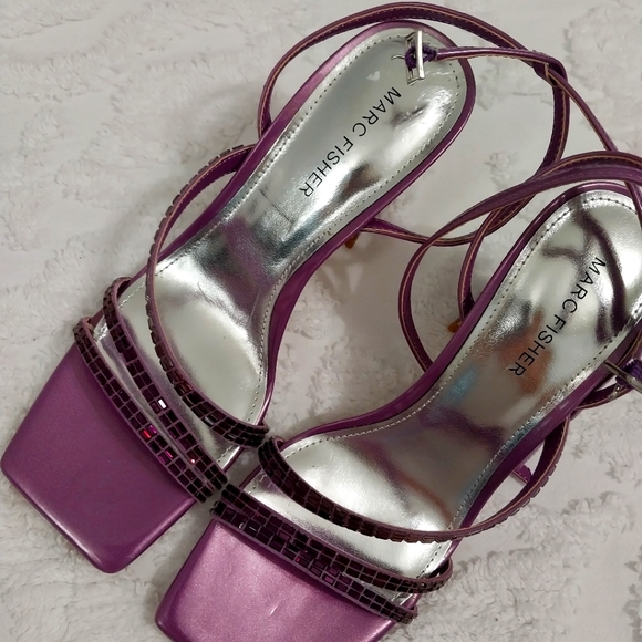 Marc Fisher Shoes - Marc Fisher Zalay Heeled Sandals, Women's Size 7 1/2 M, Dark Purple MSRP $99